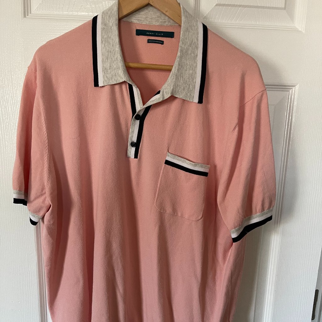Perry Ellis Pink Xxl Pullover Polo